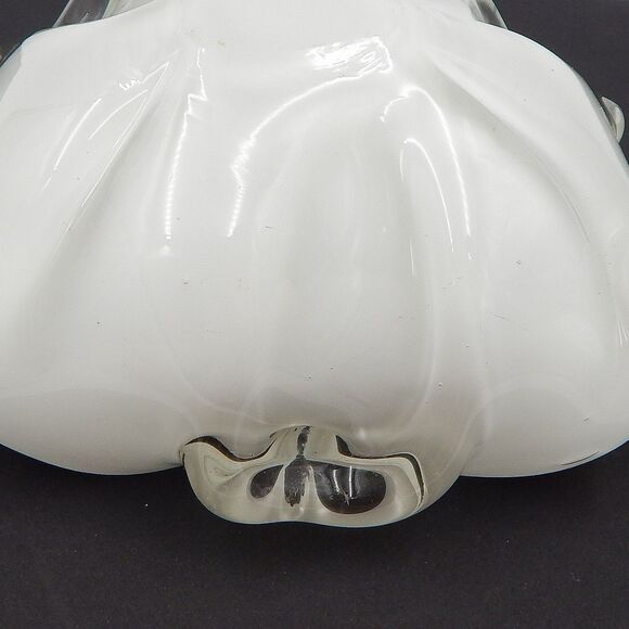 Murano Cased Glass Gold Fleck Flower Tri-Petal Ashtray Cigar Trinket Dish Bubble - Picture 10 of 11